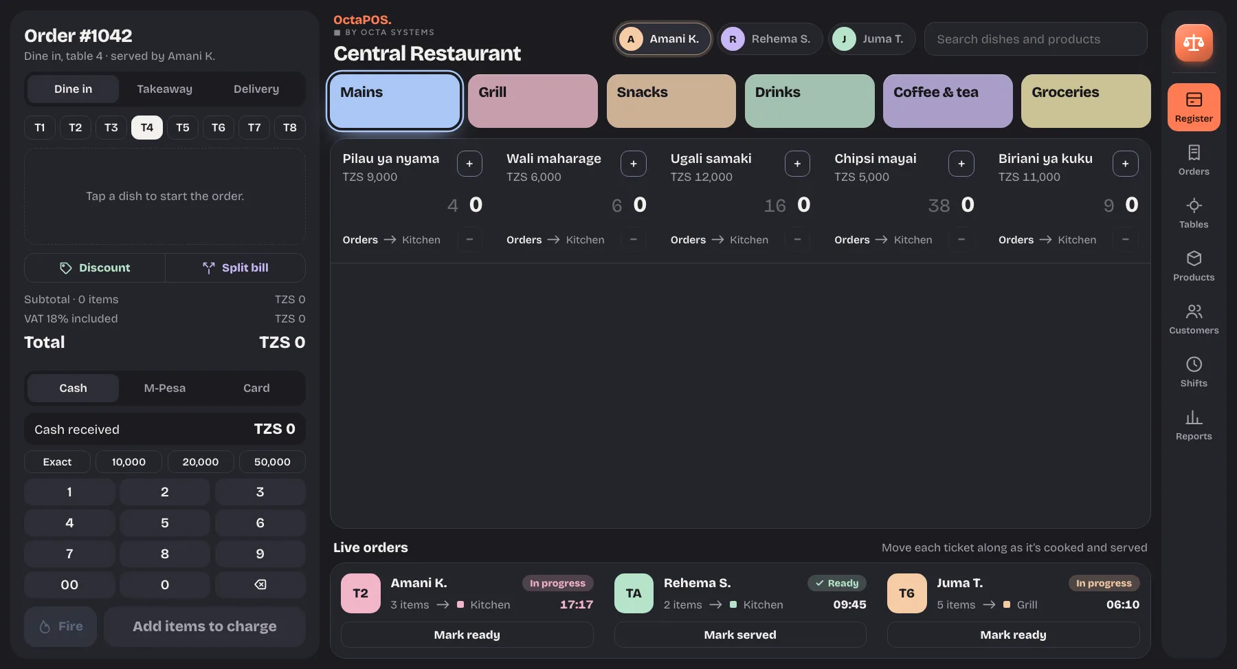OctaPOS screen